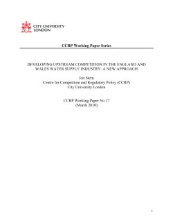 developing upstream competition in the england and wales water