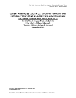 Current Approaches Taken in U.S. Litigation To Comply With