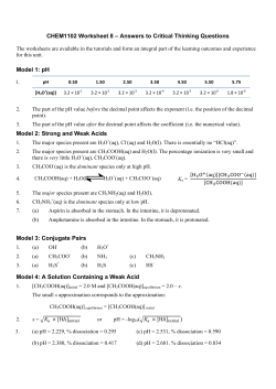 CHEM1102 Worksheet 8 &ndash; Answers to Critical Thinking Questions