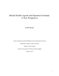 British Double Agents and Operation Fortitude: A New