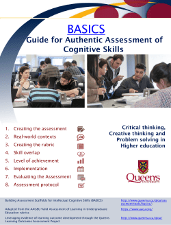 Guide for Authentic Assessment of Cognitive Skills