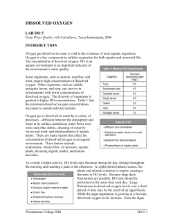 dissolved oxygen - Westminster College