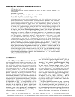 Mobility and solvation of ions in channels