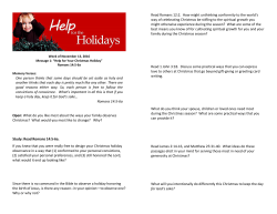 One person thinks that some days should be set aside as holy and