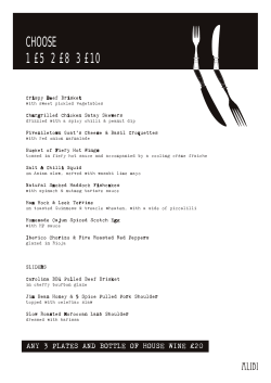Alibi Belfast Food Menu