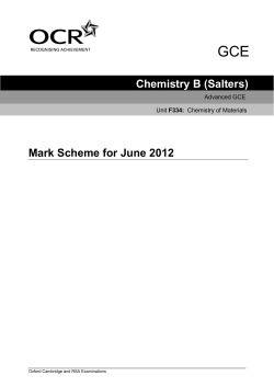 Mark Scheme - Unit F334 - Chemistry of materials - June