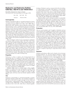 11th ROC: Hydrazine and Hydrazine Sulfate