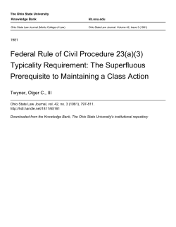 Federal Rule of Civil Procedure 23(a)(3) - Knowledge Bank