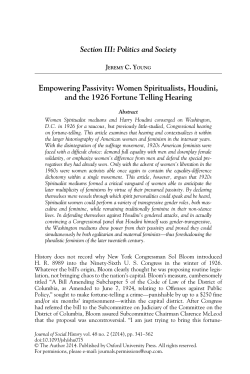 Empowering Passivity: Women Spiritualists