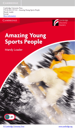 Amazing Young Sports People - Cambridge University Press