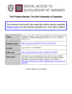 Thin Political Markets: The Soft Underbelly of Capitalism The