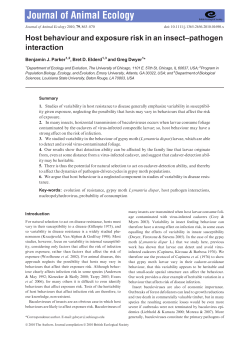 Host behaviour and exposure risk in an insectpathogen interaction