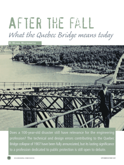After the fall–What the Quebec Bridge means today