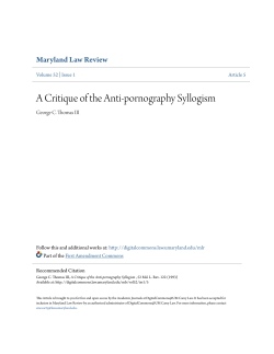 A Critique of the Anti-pornography Syllogism