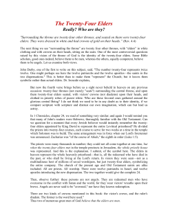 The Twenty-Four Elders - Christ`s Bondservants