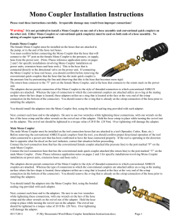 Mono Coupler Installation Instructions