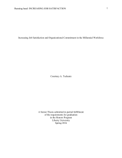 Increasing Job Satisfaction and Organizational Commitment in the