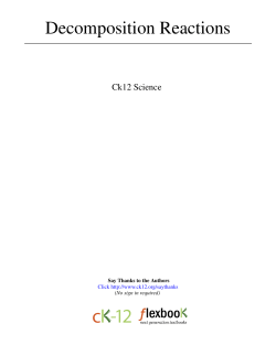 Decomposition Reactions