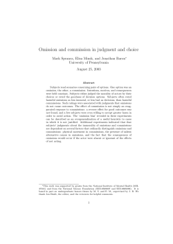 Omission and commission in judgment and choice