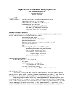 Timeline and How to from Veteran Teacher Leigh Campbell-Hale