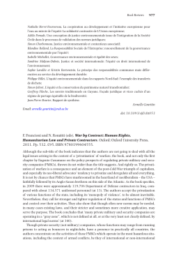 Human Rights, Humanitarian Law and Private