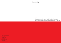 Agreement on the Swiss banks` code of conduct with regard to the