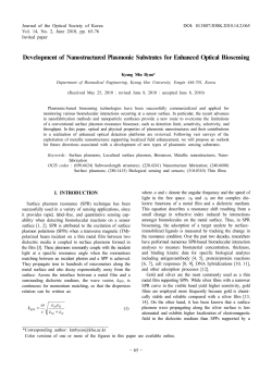 Development of Nanostructured Plasmonic