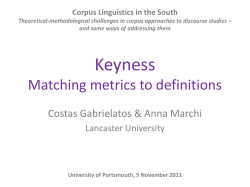 Keyness: Matching metrics to definitions