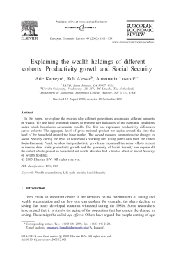 Explaining the wealth holdings of different cohorts