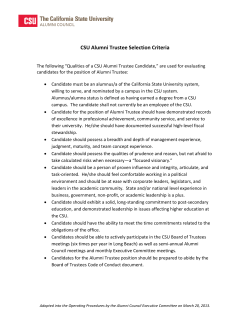 CSU Alumni Trustee Selection Criteria