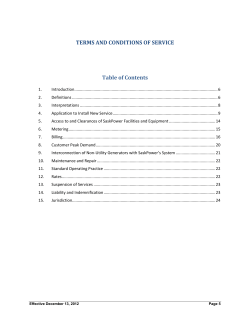 SaskPower. The Terms and Conditions of Service
