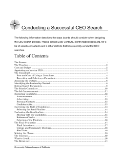 Conducting a Successful CEO Search