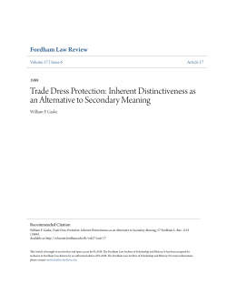 Trade Dress Protection: Inherent Distinctiveness as an Alternative to