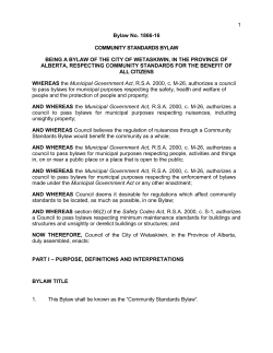 Community Standards Bylaw