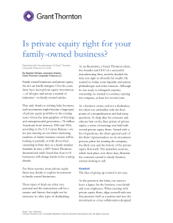 Is private equity right for your family-owned business?