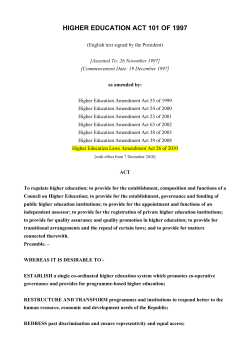higher education act - South African Qualifications Authority