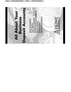 Business Deposit Accounts Disclosure