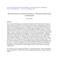 Teacher Self-Efficacy: Theory and Methodology