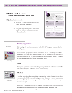 Flexing Your Style to An Opposite Style