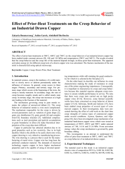 Effect of Prior-Heat Treatments on the Creep Behavior of an