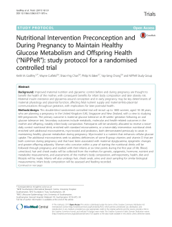 Nutritional Intervention Preconception and During Pregnancy to
