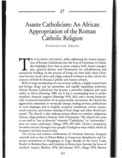 Asante Catholicism - University of Washington