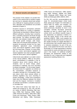Mapping Critical Levels for Vegetation
