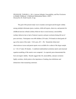 SPANGLER, TAMARA L., MA Anxious Solitude
