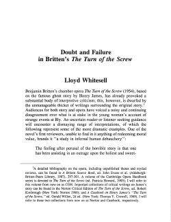 Doubt and Failure in Britten