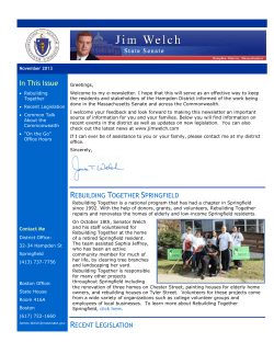 November 2013 - State Senator Jim Welch