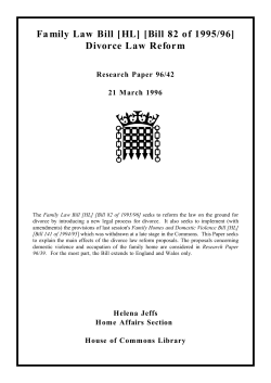Family Law Bill: Divorce Law Reform