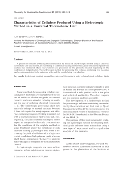 Characteristics of Cellulose Produced Using a Hydrotropic Method