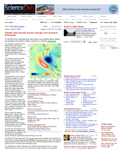 Satellite Data Reveals Gravity Change From Sumatran Earthquake