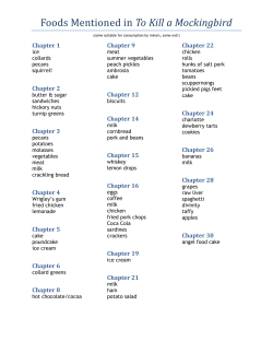 Foods Mentioned in To Kill a Mockingbird